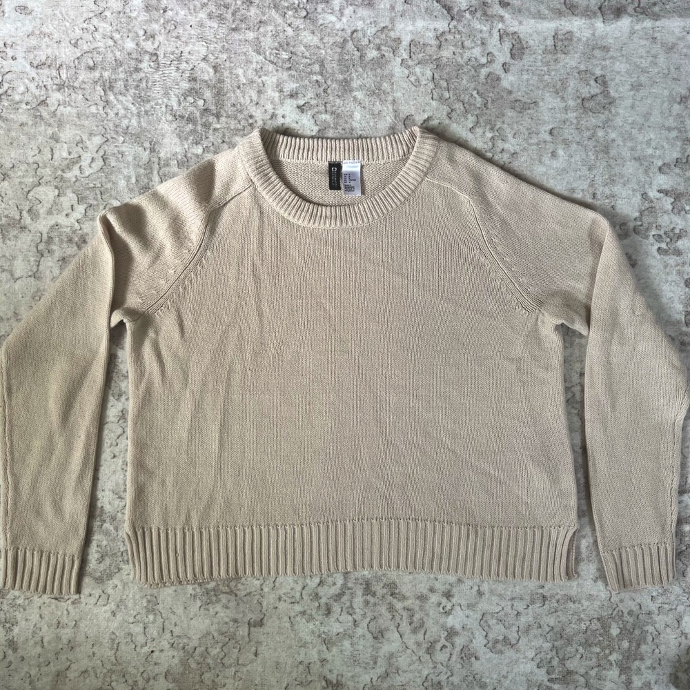 Divided Cream Crew Neck Sweater Classic Knit